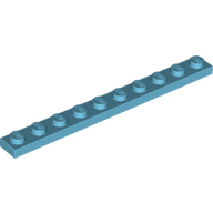 Lego destička 1x10, azurová střední (6070758)